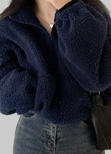 Lucyever Korte Teddy Jas Dames – Verdikte Herfst/Winter Lamswollen Coat met Zipper